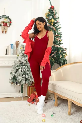 Vista 8 de VUTRU Women's Sexy Sleeveless Bodycon V Neck Tank Long Rompers One Piece Crisscross Back Jumpsuits Playsuit Clubwear