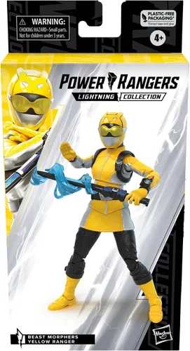 Vista 2 de Power Rangers Lightning Collection Beast Morphers Yellow Ranger - Figura de acción a escala de 6 pulgadas, juguetes y figuras de acción para niños a