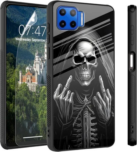 Vista 71 de Funda para Motorola Moto Edge 2022, cubierta trasera de vidrio templado con protector de pantalla, funda protectora a prueba de golpes para Motorola
