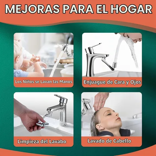 Vista 6 de Patentado CECEFIN 1080° Extensor de Grifo Giratoria - Aireador de Fregadero - Extensión de Grifo de Agua con 2 Modos de Salpicadura, Accesorio