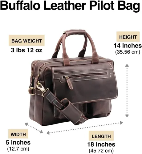 Vista 5 de Buffalo Leather Pilot Bag
