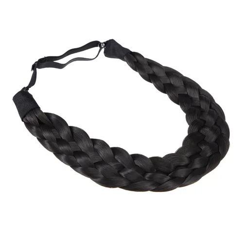 Vista 28 de Diadema de pelo sintético de 5 hebras trenzadas, clásicas, gruesas, anchas, trenzadas, elásticas, multicolor, accesorios de belleza para el cabello