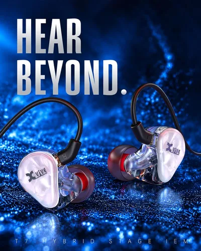 Vista 7 de Xvive T7 Hybrid-Driver - Monitores intrauditivos con cable para músicos