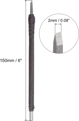 Vista 2 de uxcell Cuchillo para tallar cinceles de madera, carburo de tungsteno de 0.079 in, punta plana, herramienta de mano para carpintería, Graver 5.906 in