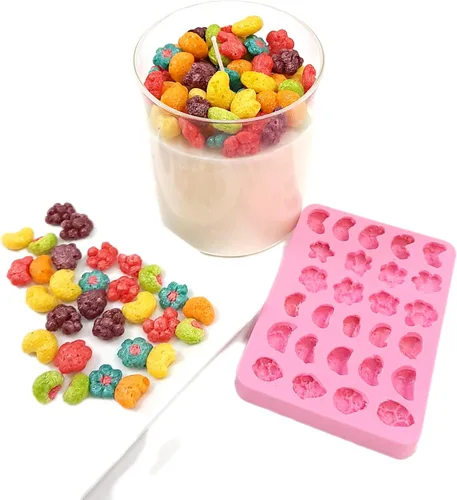 Vista 7 de Molde de silicona para cereales en forma de bucles, molde de 24 cavidades, molde de anillo de fruta para cera derretida, molde de cera NC075
