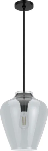 Vista 7 de Hunter - Vidria - Lámpara colgante de 1 luz de níquel cepillado, tamaño mediano, regulable, estilo formal, con forma de campana, para dormitorios