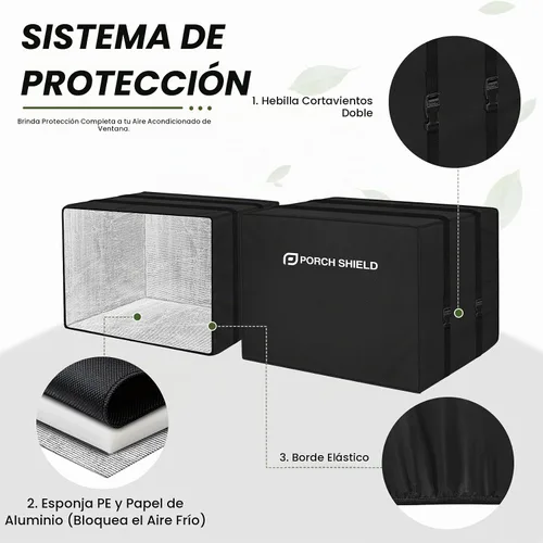 Vista 3 de Porch Shield Cubierta para Aire Acondicionado de Ventana Exterior – Cubierta de Aislamiento de Invierno para Aire Acondicionado de Ventana para Negro