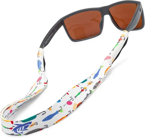 Vista 20 de Pilotfish Correa de neopreno para lentes de sol, retenedor de gafas de neopreno, cordón flotante seguro para lentes de sol con extremos Azteca