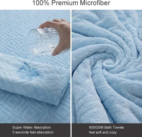 Vista 3 de Ferdilan Juego de 8 toallas de baño extra grandes, 2 toallas de baño de gran tamaño (35 x 70 pulgadas), 2 toallas de mano, 4 toallas para la cara