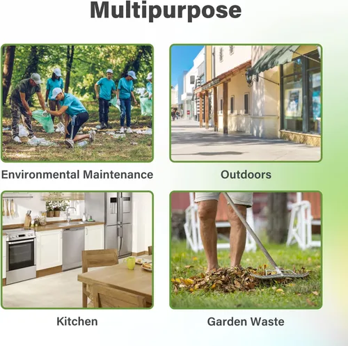 Vista 5 de Bolsas de compost, 5 galones, 20 litros, extragruesas, 0.78 mils, bolsas de desechos de alimentos con BPI ASTM D6400 de EE. UU. y Europa OK Compost