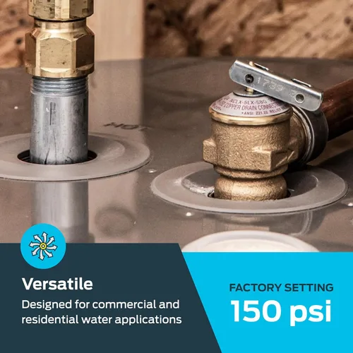 Vista 3 de Cash Acme Válvula de alivio de temperatura y presión NCLX-5L de 3/4 pulgadas, empuje para conectar accesorios de plomería de latón, cobre, tubo