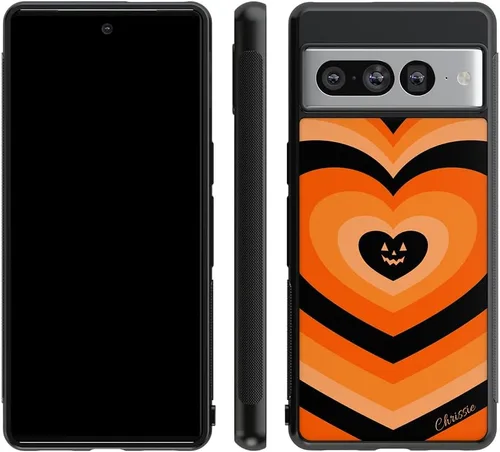 Vista 3 de Funda de goma negra personalizada con corazones de Halloween compatible con Google Pixel 10, 10 Pro, 10 Pro XL, 9a, 9 Pro, Pixel 9, Pixel 9 Pro XL