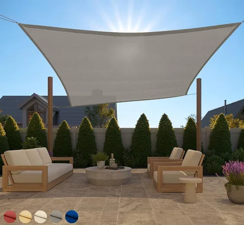 Vista 23 de GORILLA GRIP - Toldo parasol resistente, protección UV, resistente a la decoloración, desgarros y óxido, rectangular, con bordes curvos que bloquean