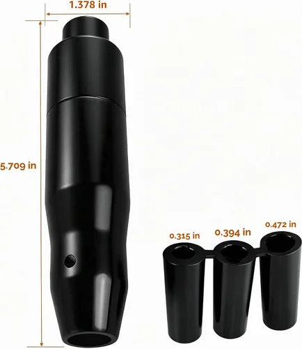 Vista 4 de Lunsom - Pomo de cambio automático de metal para automóvil con botón de presión, palanca de cambio de aleación de aluminio, mango de palanca de Negro