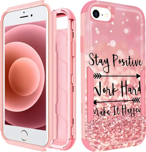 Vista 144 de Funda para iPhone SE 2020/2022/3ª generación, para iPhone 8/7, funda protectora resistente con diseño de flor linda para mujeres, hombres, niñas