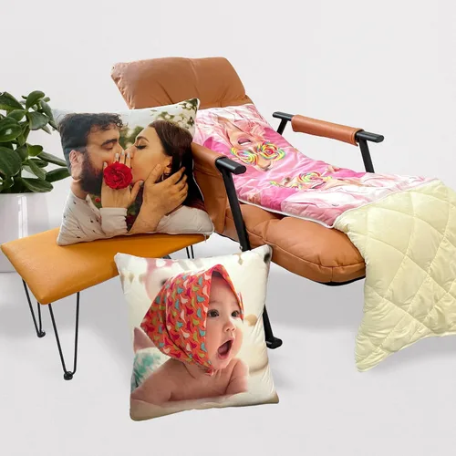 Vista 4 de Edredón de almohada con foto personalizada, almohada personalizada de doble uso, funda de almohada personalizada con imagen, almohadas decorativas