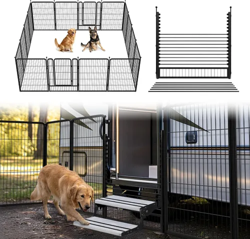 Vista 114 de FXW Rollick - Corralito para perros para patio, campamento con casa rodante, patentado, 24 pulgadas, 2 paneles Fácil instalación, resistente