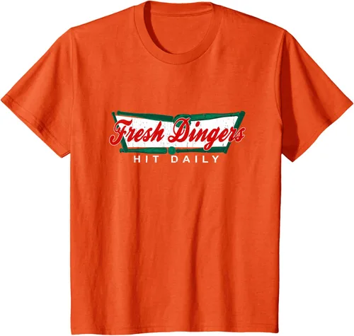 Vista 72 de Camiseta divertida de béisbol y softbol Don't Bunt Hit Fresh Dingers, Negro