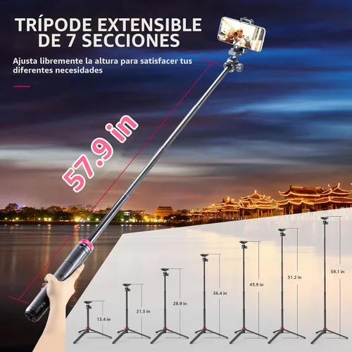 Vista 4 de ULANZI Trípode para teléfono abierto automático MT-44, soporte extensible Negro