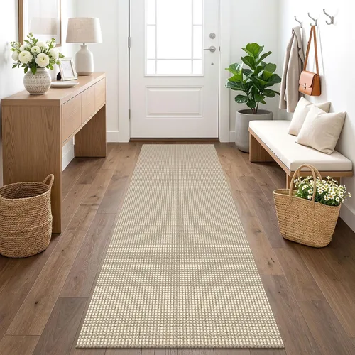 Vista 122 de KOZYFLY - Tapete para puerta de interior, lavable, pequeña, antideslizante, con respaldo de goma, felpudo de algodón para el hogar, color negro