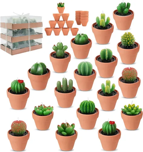 Vista 7 de 12 piezas de velas Cactus Candelita para ducha nupcial, regalos de fiesta mexicana boho, velas suculentas en miniatura, candelita para baby shower