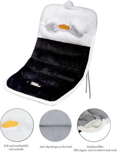 Vista 5 de XGOPTS Cojín de felpa suave de una sola pieza para silla, cojín de respaldo con lazos de fijación, almohadillas gruesas para silla de escritorio