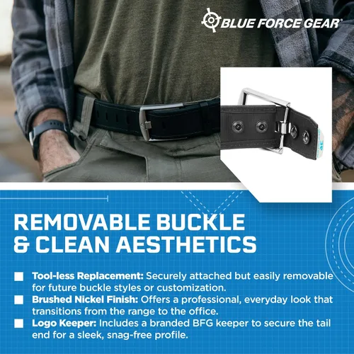 Vista 5 de Blue Force Gear FORM Belt – Cinturón CCW y EDC resistente, hebilla extraíble de 1.5