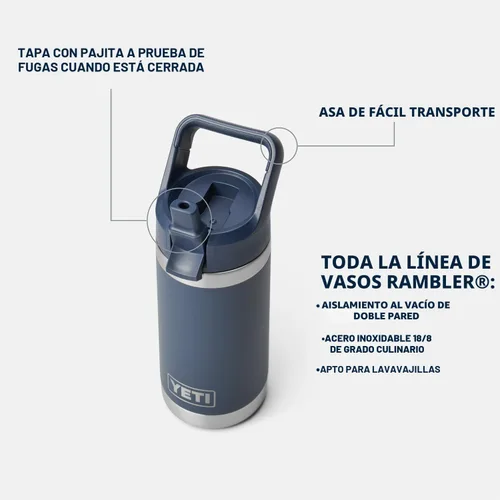 Vista 2 de YETI Rambler Jr. - Botella de 12 onzas para niños, con tapa con pajilla