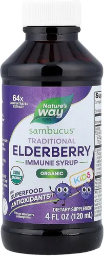 Vista 4 de Nature's Way Sambucus - Jarabe inmunológico tradicional de saúco para niños, extracto concentrado de saúco negro, apoyo inmunológico tradicional*
