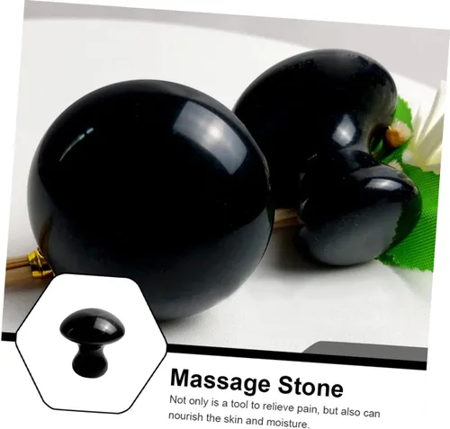 Vista 9 de FRCOLOR Masajeador de raspado de hongos Gua Sha Stone Face Body Massage Tool Bordes lisos en relajación Circulati de sangre