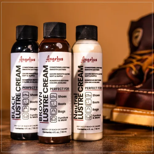 Vista 5 de Angelus Bálsamo de cuero crema para zapatos de 4 oz - Acondiciona y restaura botas de cuero, muebles, chaquetas, zapatos, bolsos y más, Neutro