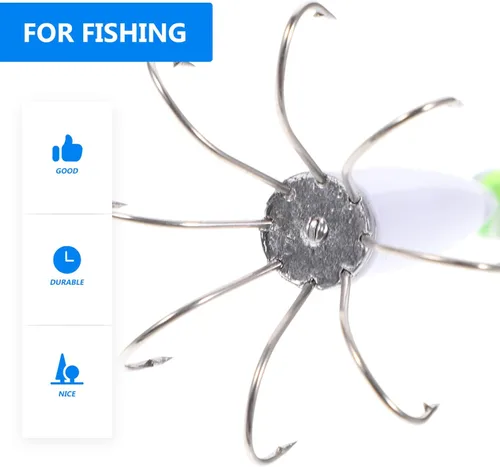 Vista 6 de BESPORTBLE Fuerte fuerza de tracción gancho de calamar duradero y para la pesca del pulpo del calamar Color aleatorio
