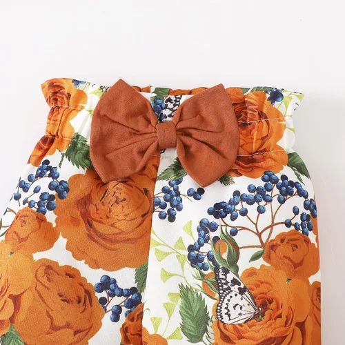Vista 107 de SUNNY PIGGY Ropa para bebé recién nacida, con volantes, mameluco de algodón floral, conjunto de pantalones de algodón para niñas