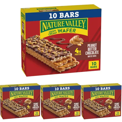 Vista 4 de Nature Valley Barras de Waffle Cremosas y Crujientes, Arándano, Grano Entero, 5 Barras, 6.5 oz