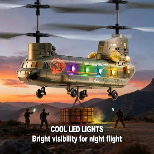 Vista 9 de Helicóptero de control remoto XIKOTEC, helicópteros RC con retención de altitud One Key take Off/Landing, LED Light, Low Battery Reminder