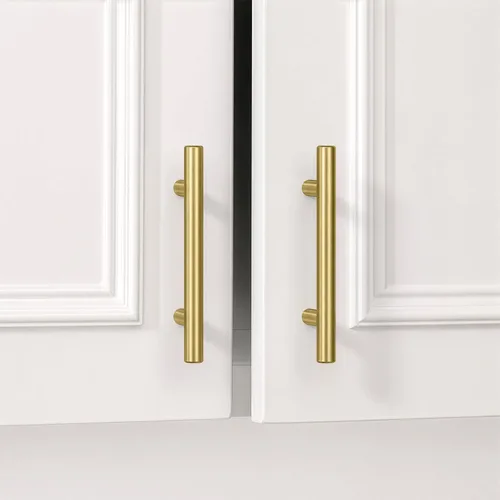 Vista 24 de Goldenwarm Paquete de 15 manijas doradas de 2-1/2 pulgadas, tiradores de gabinete de latón cepillado, manijas doradas para cajones de cocina