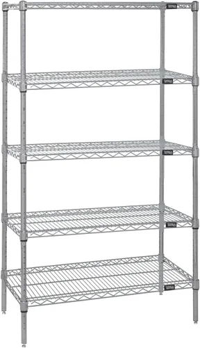 Vista 27 de Quantum Storage Systems WR74-1824BK Kit de inicio para estantería de alambre de 4 niveles de altura de 74 pulgadas, acabado negro, 18 pulgadas