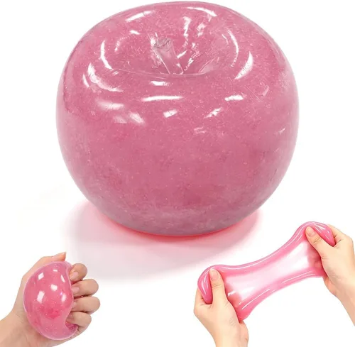 Vista 8 de Juguete suave elástico para aliviar el estrés de la manzana de granizado Rojo