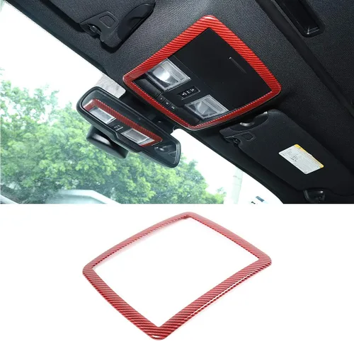 Vista 8 de GZXinWei Cubierta de luz de lectura delantera de fibra de carbono para Dodge Challenger 2010-2023 Trim Frame Accesorios interiores