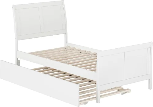 Vista 6 de Cama con plataforma nido doble urbana en color blanco