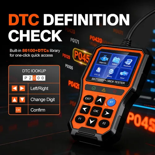 Vista 7 de Herramienta de diagnóstico de escáner PRO OBD2 2 en 1, lector de códigos de coche con probador de batería, lector de códigos de motor con reinicio