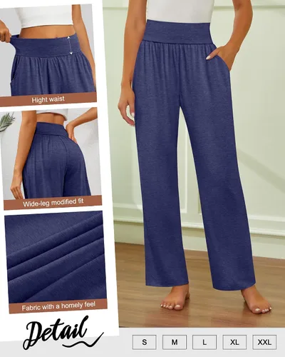 Vista 67 de Neer - Conjunto de 3 pantalones de yoga de pierna ancha para mujer - Pantalones deportivos cómodos, holgados, de cintura alta y casuales