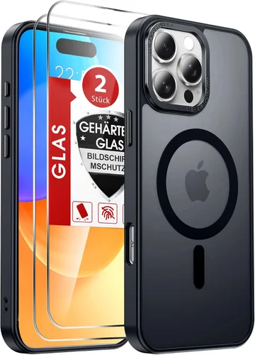 Vista 65 de LeYi Funda para iPhone XR: con protector de pantalla X2 + 2 funda para cámara [compatible con MagSafe] Funda protectora magnética i iphoneXR