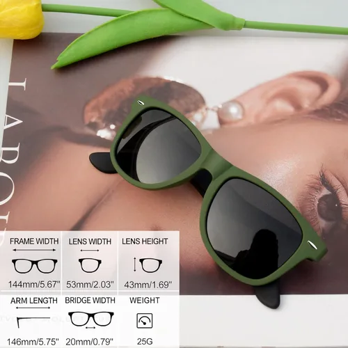 Vista 3 de Joopin Gafas de sol cuadradas polarizadas con protección UV para hombre y mujer