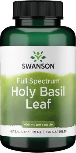 Vista 7 de Swanson Hoja de albahaca sagrada (Tulsi) – Suplemento de apoyo al estrés y bienestar – (120 cápsulas, 800 mg por porción), paquete de 2