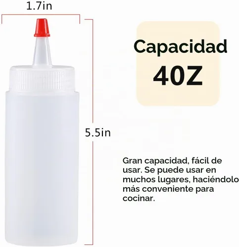 Vista 2 de Botella exprimible, Shekure 30 piezas de 4 onzas de plástico de grado alimenticio premium con tapas de presión. Incluye 2 etiquetas y 1 bolígrafo