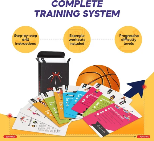 Vista 3 de Kick Deck HoopDeck de UVU Training - Programa de entrenamiento de baloncesto de 52 cartas para todos los niveles de habilidad y edades - Desarrollo