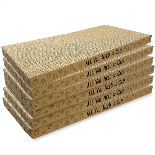 Vista 11 de AccEncyc Almohadillas Rascadoras de Cartón para Gatos Tablero Rascador para Gatos de Interior 16.5x8.3x1 Pulgadas Rascador Corrugado de Doble Cara