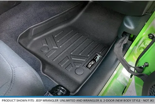 Vista 3 de SMARTLINER Juego de tapetes de piso de ajuste personalizado de 2 filas compatibles con Jeep Gladiator 2020-2025