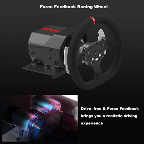 Vista 2 de PXN Force Feedback PC Racing Wheel, 270900 Degree V10 Driving Gaming Steering Wheel with 3 Pedals and 6+1 Shifter for Windows PC, PS4, Computer